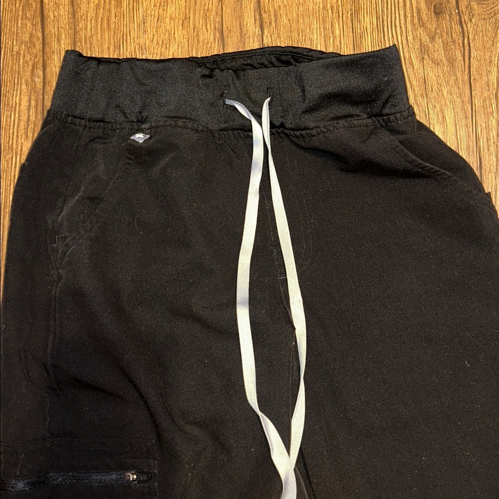 Figs Black Jogger Pants with White Accents - Picture 3 of 5